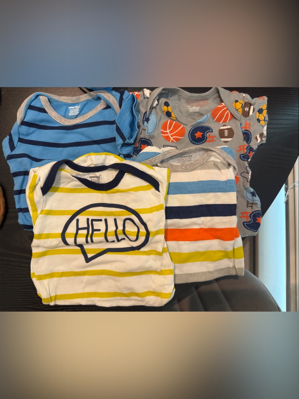 Baby Boys Mixed Stripe & Sports Short-Sleeve Onesies - Multicolor